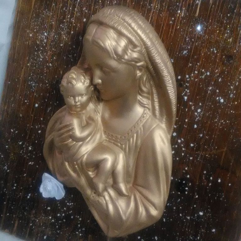 MADONNA ORO DA MURO SU ABETE